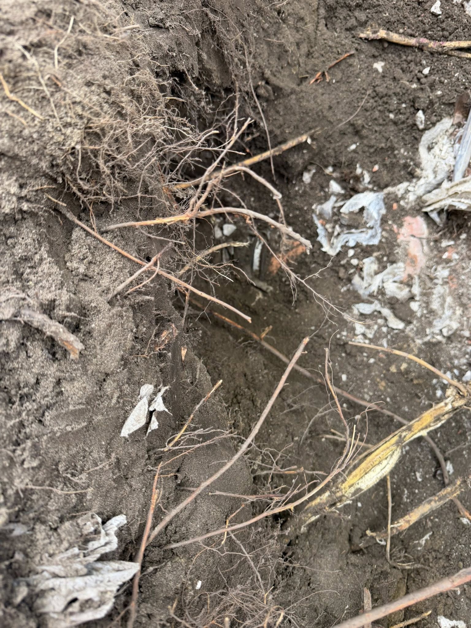 Excavation trench for sewer work
