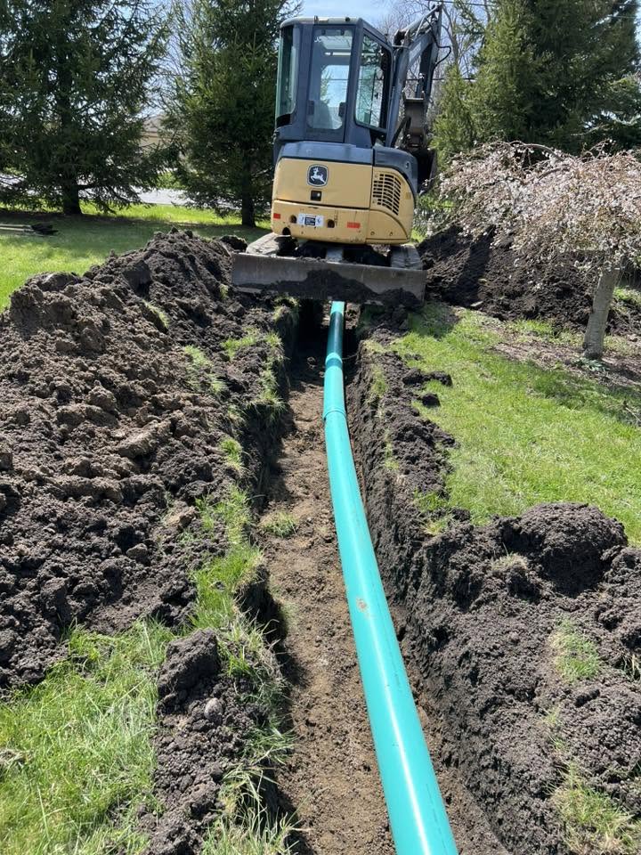 Laying new sewer pipe